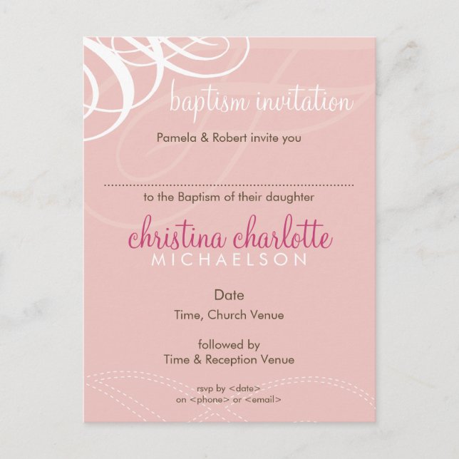 Carte Postale BAPTISM INVITATION :: vogue design 1 (Devant)