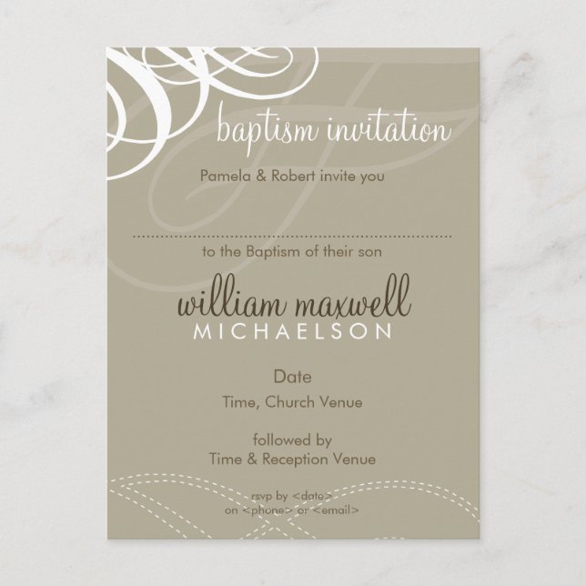 Carte Postale BAPTISM INVITATION :: vogue design 9 (Devant)