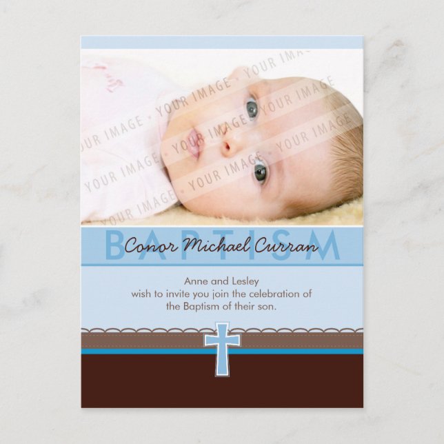 Carte Postale BAPTISME INVITATION :: pure 5 (Devant)