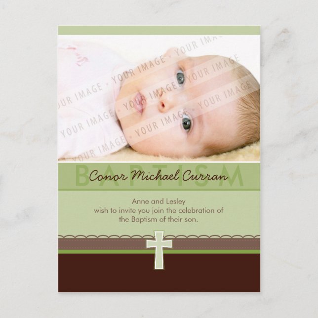 Carte Postale BAPTISME INVITATION :: pure 6 (Devant)