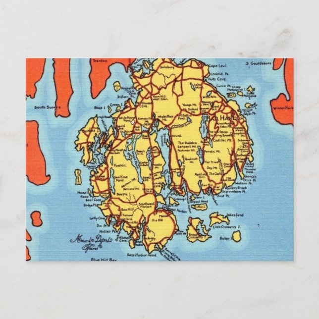 Carte Postale Bar Harbor - Île de Mt Desert  (Devant)