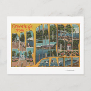 Carte Postale Bar Harbor, Maine - Grandes Lettres Scènes