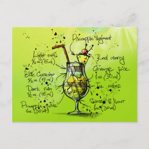 Carte Postale Bar Tropical Cocktail Recette
