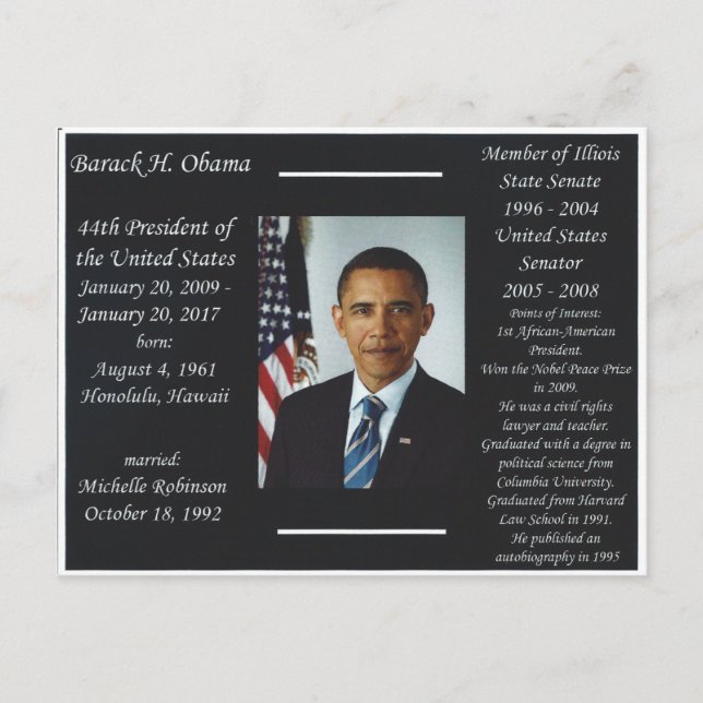 Carte postale Barack Obama (Devant)