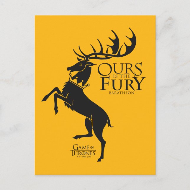 Carte Postale Baratheon Sigil - Notre Furie (Devant)