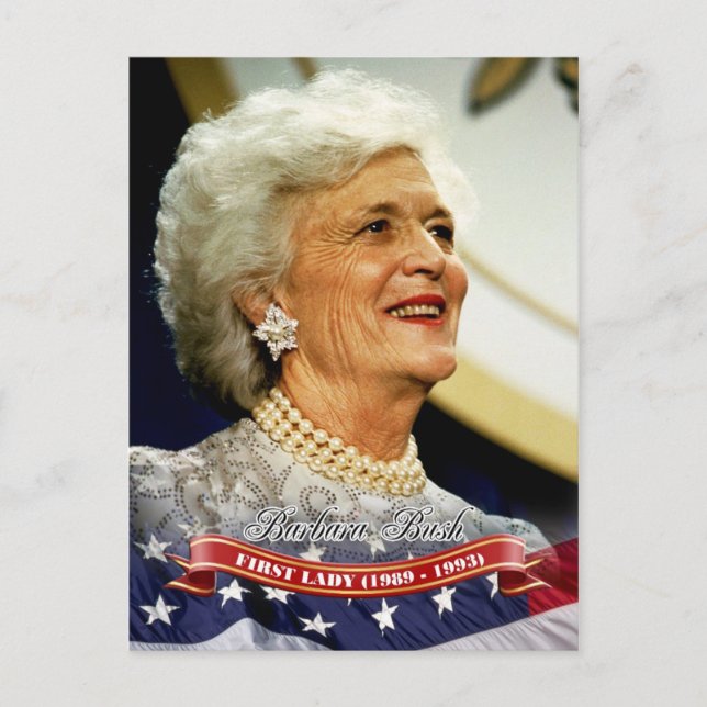 Carte Postale Barbara Bush, Première Dame des Etats-Unis (Devant)