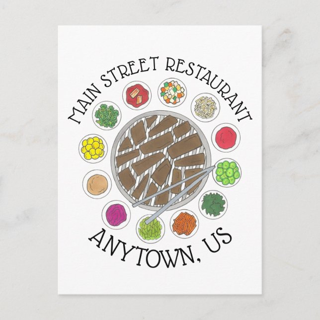 Carte Postale Barbecue coréen Barbecue Barbecue Restaurant de cu (Devant)