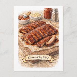 Carte Postale Barbecue de Kansas City (Série de cuisine américai