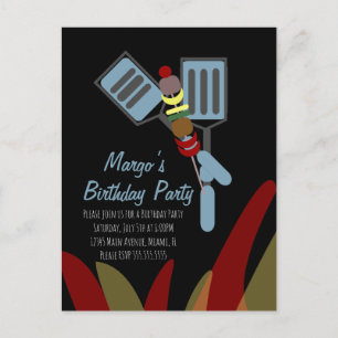Carte Postale Barbecue d'été au parc pour anniversaire Pique-niq