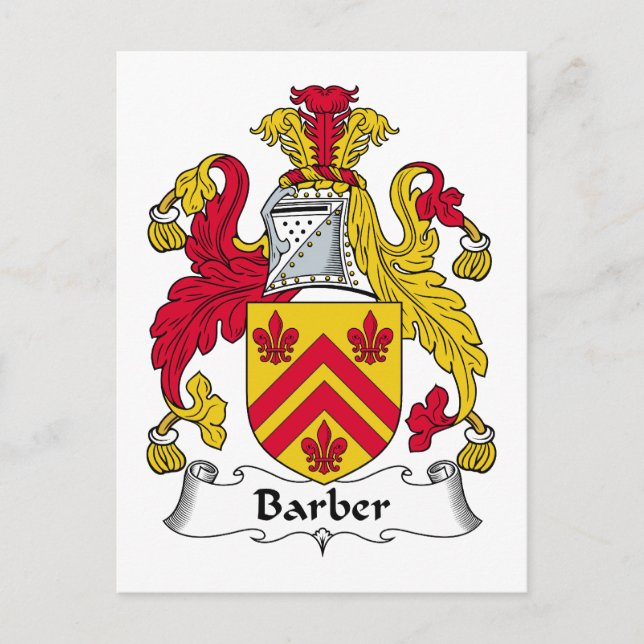 Carte Postale Barber Family Crest (Devant)