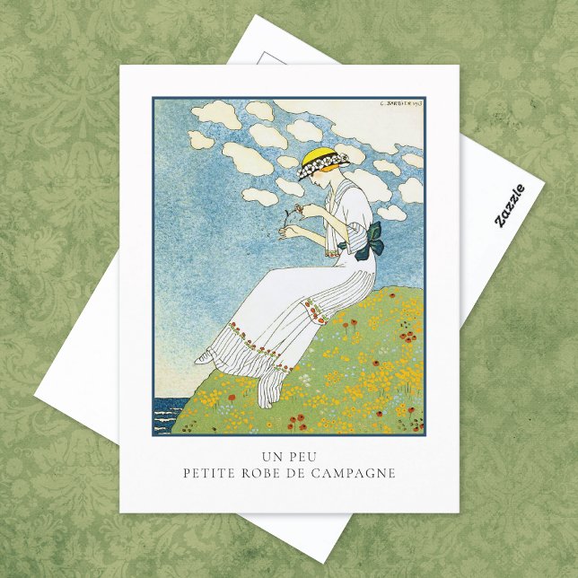 Carte Postale Barbier Petite robe blanche Mode française (Créateur téléchargé)