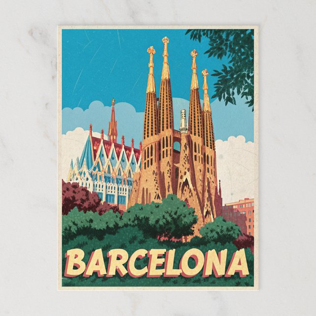 Carte Postale Barcelona Retro (Créateur téléchargé)