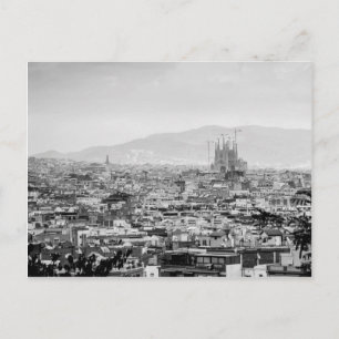 Carte Postale Barcelone en noir et blanc