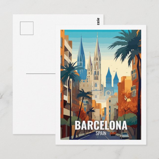 Carte Postale Barcelone Espagne Lieux de Voyage Célèbres (Devant / Derrière)