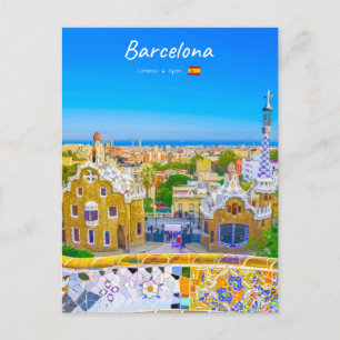 Carte Postale Barcelone, Espagne - Parc Guell Mosaïque Gaudi