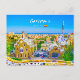 Carte Postale Barcelone, Espagne - Parc Guell Mosaïque Gaudi