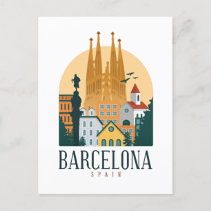 Carte postale Barcelone Espagne Skyline
