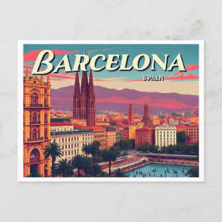 CARTE POSTALE BARCELONE ESPAGNE VINTAGE