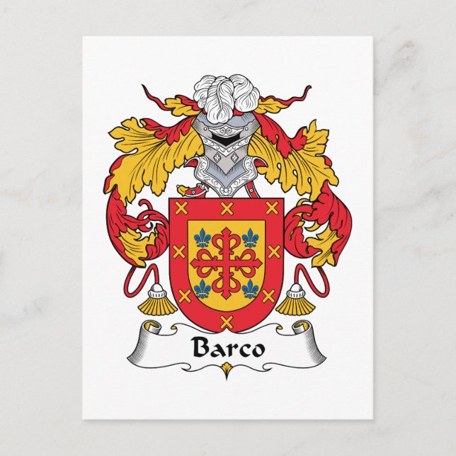 Carte Postale Barco Family Crest (Devant)