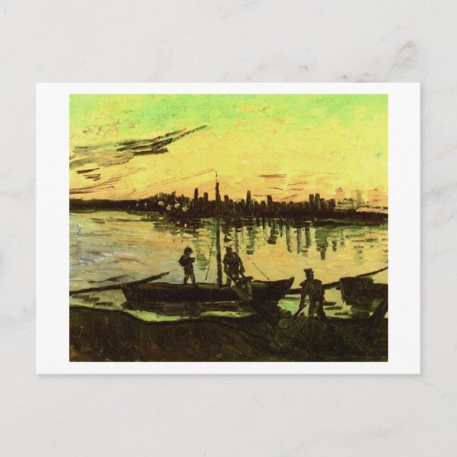 Carte Postale Barges de charbon, Vincent Van Gogh (Devant)