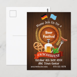 Carte Postale Baril de bière Oktoberfest