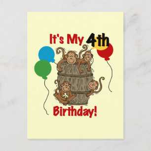 Carte Postale Baril des singes 4e anniversaire