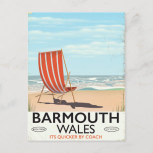 Carte Postale Barmouth North wales affiche de voyage vintage