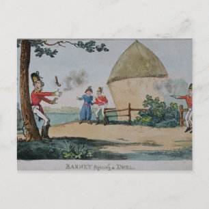 Carte Postale Barney combat un duel