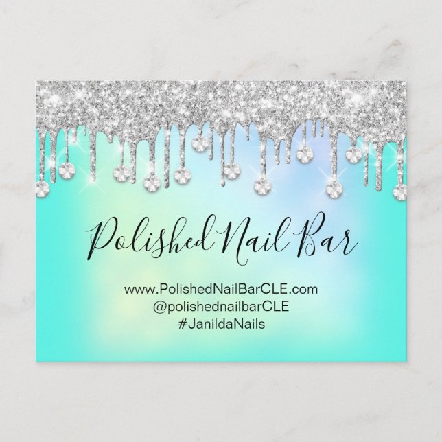 Carte Postale Barre à ongles Studio Beauté Holographique Silver  (Devant)