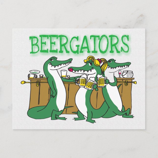 Carte Postale Barre de bière Alligator (Devant)