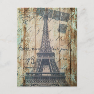 Carte Postale Barre Wood Pays Français Paris Tour Eiffel