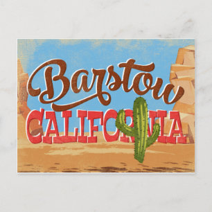 Carte Postale Barstow Californie Cartoon Désert Voyage Rétro