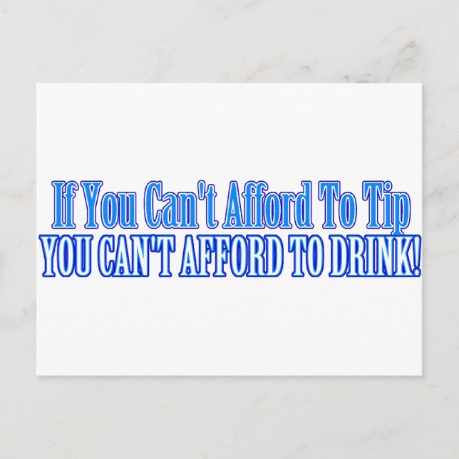 Carte Postale Bartender dit : (Devant)