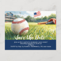 Base-ball sauve la date avec le drapeau de l'Améri