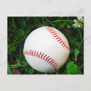 Carte Postale Baseball blanc avec points rouges
