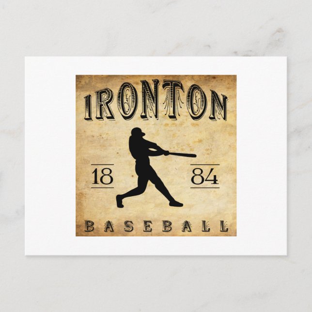 Carte Postale Baseball d'Ironton Ohio 1884 (Devant)