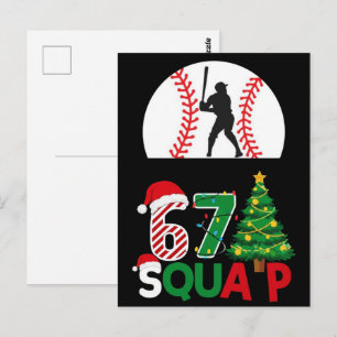 Carte Postale Baseball Drip Numéro 67 Joueur Ou 67e Anniversaire