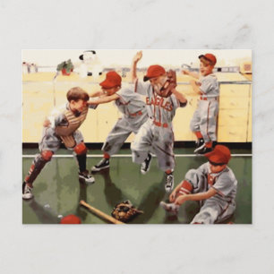 Carte Postale Baseball Enfant Vintage