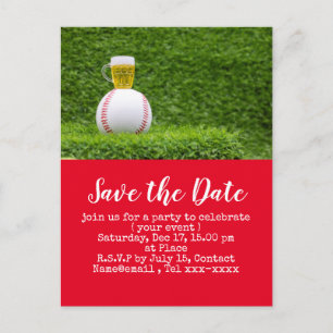 Carte Postale Baseball enregistrer la date pour Baseball Party