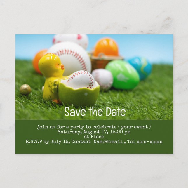 Carte Postale Baseball enregistrer la date pour EASTER Holiday (Devant)