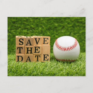 Carte Postale Baseball Enregistrer la date pour la fête