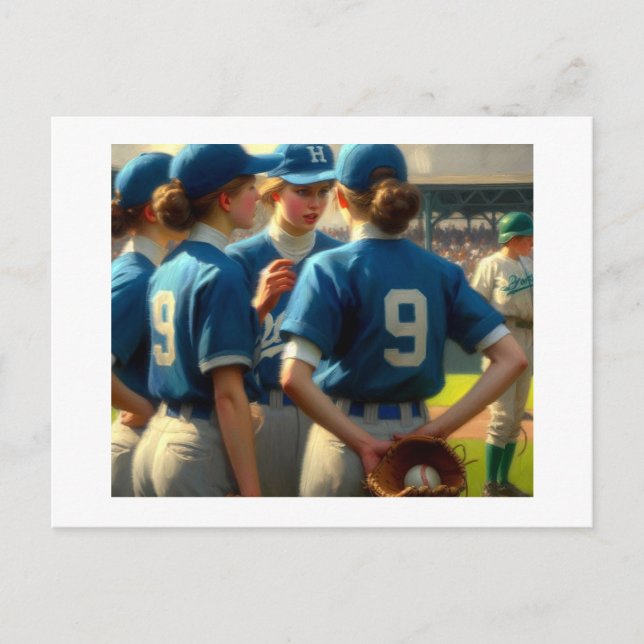 Carte Postale Baseball Huddle, (Devant)
