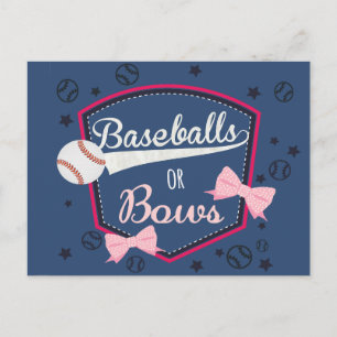 Carte Postale Baseball ou bows Genre Reveal