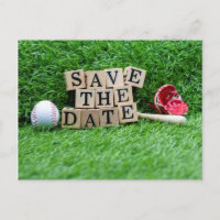 Baseball Sauvegarder la date avec balle et batte s