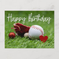 Baseball sur l'herbe verte avec amour pour Anniver