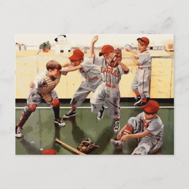 Carte Postale Baseball vintage pour enfants (Devant)