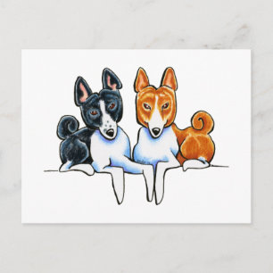 Carte Postale Basenji Buds