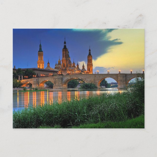 Carte postale Basilique del Pilar à Saragosse, Esp (Devant)