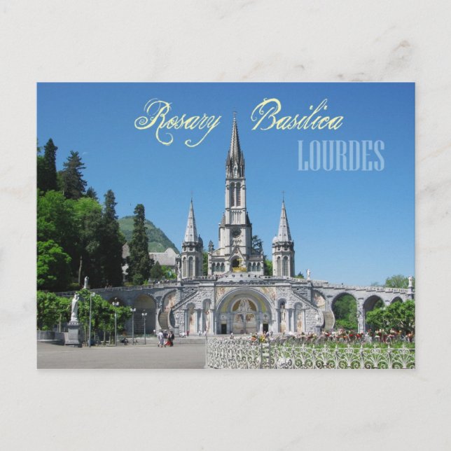 Carte Postale Basilique du Rosaire, Lourdes, France (Devant)