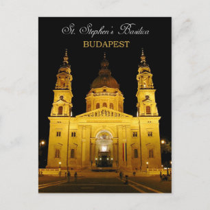 Carte Postale Basilique Saint-Etienne la nuit, Budapest, Hongrie